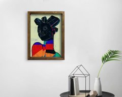 BK Home Doğal Masif Ahşap Çerçeveli Tablo 45x65cm-20