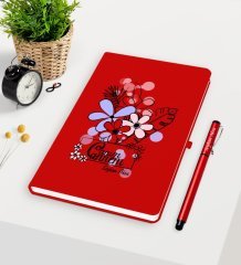 Kişiye Özel Canım Annem Kırmızı Defter Kalem Seti - 16