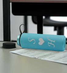 BK Gift Sevgiliye Özel İsimli Lacivert Defter ve Mavi Cam Matara Hediye Seti-9, Sevgiliye Hediye, Sevgililer Günü, Yeni İş Hediyesi