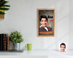 Kişiye Özel Üstad Karikatürlü Dekoratif Retro Ahşap Tablo-3
