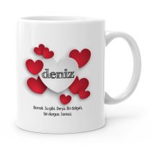 Kişiye Özel Sevgili İsim Anlamı Beyaz Kupa Bardak - 1