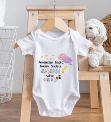 BK Kids İsimli Anneannem Tasarımlı Bebek Body Zıbın - Model 1