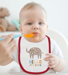 BK Kids Hello Little One Tasarımlı Kırmızı Bebek Mama Önlüğü-1