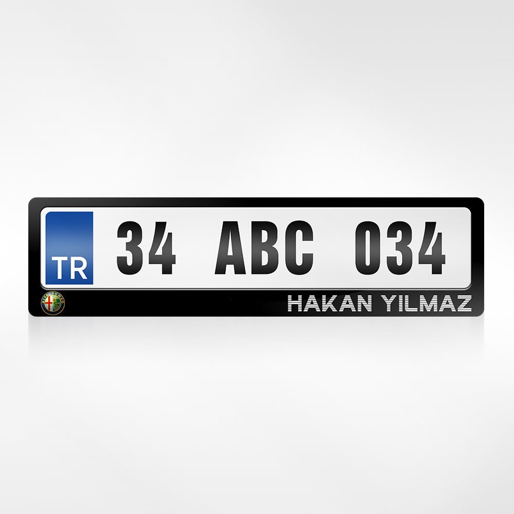Kişiye Özel İsimli Alfa Romeo Logolu Plakalık