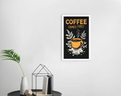BK Home Coffee Tasarımlı Dekoratif Ahşap Beyaz Çerçeveli Tablo-4