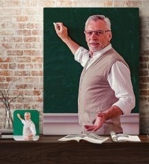 Kişiye Özel Erkek Öğretmen Yağlıboya Tasarımlı Kanvas Tablo 70x100cm-1