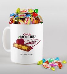 Kişiye Özel Okul Müdürü Kupa ve Haribo Şeker Hediye Seti-1