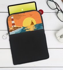 BK Gift Gemi Tasarımlı Taşınabilir Koruyucu Tablet Kılıfı & Organizer Çanta - Siyah-1