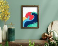 BK Home Doğal Masif Ahşap Çerçeveli Tablo 45x65cm-17