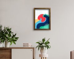 BK Home Doğal Masif Ahşap Çerçeveli Tablo 45x65cm-17