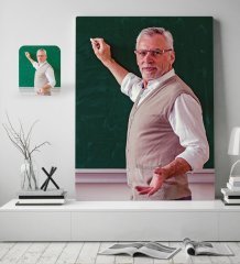 Kişiye Özel Erkek Öğretmen Yağlıboya Tasarımlı Kanvas Tablo 50x70cm-1