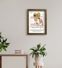 Kişiye Özel Fotoğraflı Mesajlı Doğal Masif Ahşap Çerçeveli Tablo 30x40cm-2