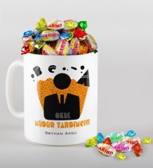 Kişiye Özel Okul Müdür Yardımcısı Kupa ve Haribo Şeker Hediye Seti-2