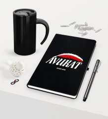 Kişiye Özel Avukat Temalı Siyah Defter Kalem ve Termos Mug Seti  - 7