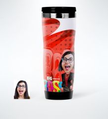 Kişiye Özel Bayan Big Boss Karikatürlü Çelik Termos Bardak - 1