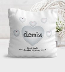 Kişiye Özel Sevgililer Günü İsim Anlamı Saten Yastık - 3