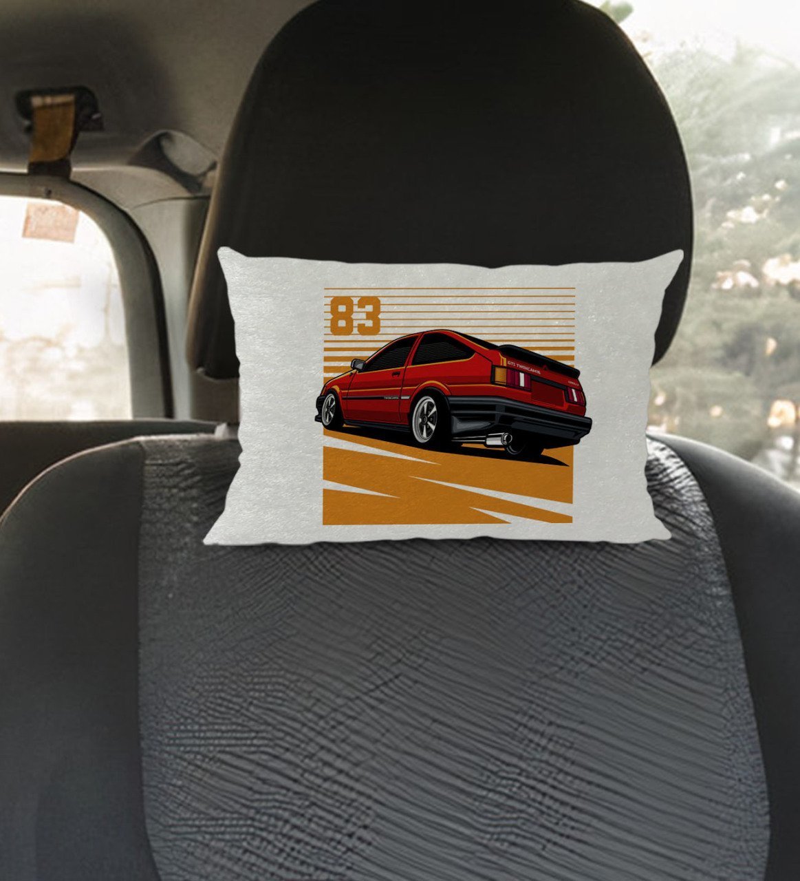 BK Gift Drift Car Tasarımlı Dikdörtgen Araç Koltuk Yastığı-1