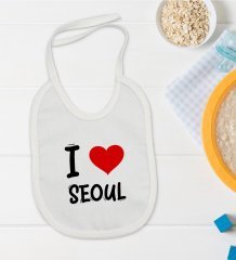 BK Kids I Love Seoul Tasarımlı Bebek Mama Önlüğü - Model 1