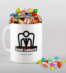 Kişiye Özel Okul Müdür Yardımcısı Kupa ve Haribo Şeker Hediye Seti-1