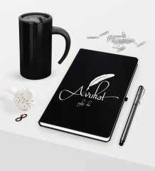 Kişiye Özel Avukat Temalı Siyah Defter Kalem ve Termos Mug Seti  - 6