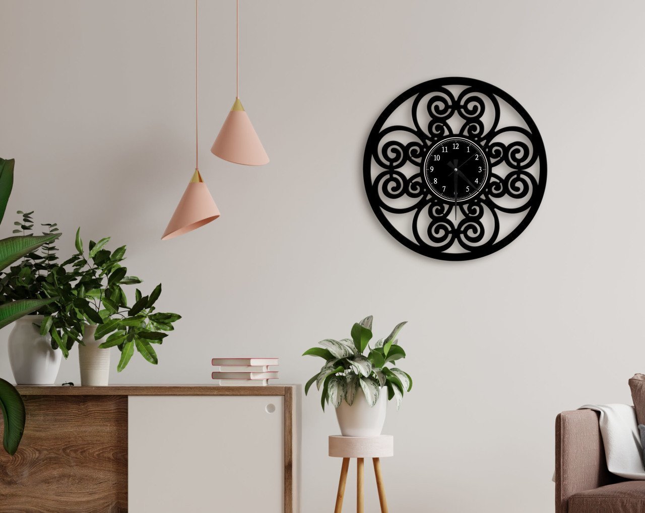 BK Gift Dekoratif 45cm Ahşap Duvar Saati-125