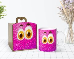 Kişiye Özel Ahşap Kutuda Emoji Tasarımlı Beyaz Kupa Bardak-2