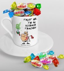 Kişiye Özel Fen Bilimleri Öğretmeni Türk Kahvesi Fincanı ve Haribo Şeker Hediye Seti-5