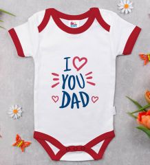 BK Kids I Love You Dad Tasarımlı Kırmızı Bebek Body Zıbın-2