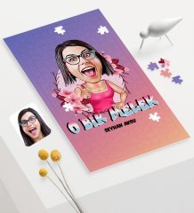 Kişiye Özel O Bir Melek Karikatürlü 240 Parça A3 Puzzle - 1