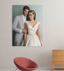 Kişiye Özel Gelin Damat Evlilik Hatırası Kanvas Tablo (70 x 100 cm.)
