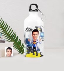 Kişiye Özel Bay Diş Hekimi Karikatürlü Metal Suluk (500 ml.) 1