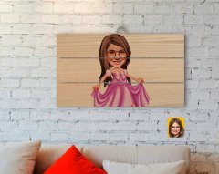 Kişiye Özel Kız Çocuk Prenses Karikatürlü Otantik Ahşap Palet Tablo-1