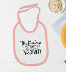 BK Kids The Princess Has Arrived Tasarımlı Pembe Bebek Body Zıbın ve Mama Önlüğü Hediye Seti-1