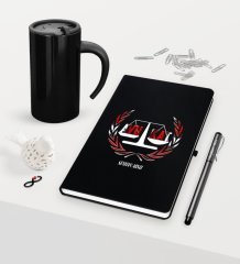 Kişiye Özel Avukat Temalı Siyah Defter Kalem ve Termos Mug Seti  - 2