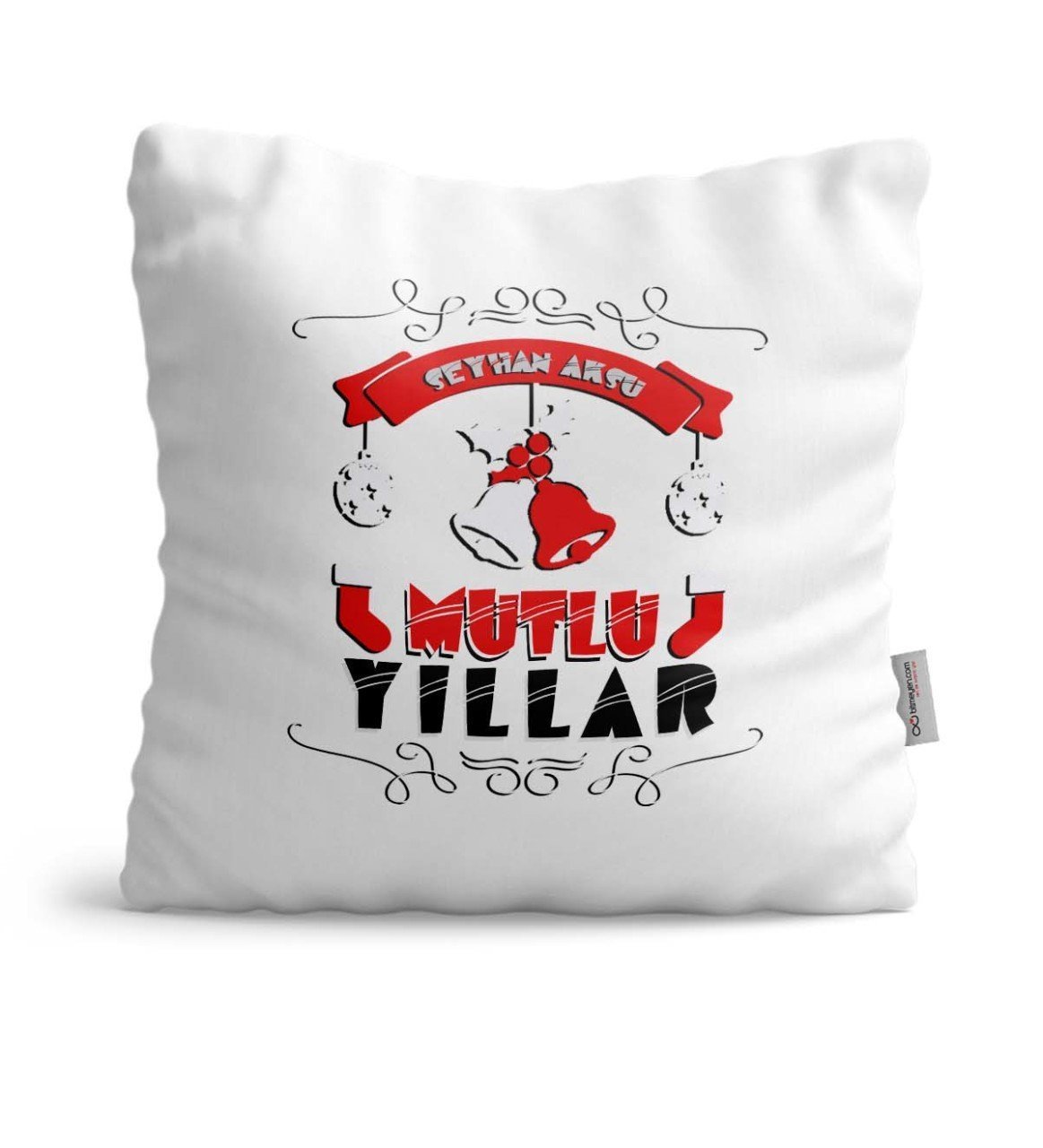 Kişiye Özel Mutlu Yıllar Saten Yastık - 6