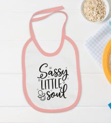 BK Kids Sassy Little Soul Tasarımlı Pembe Bebek Body Zıbın ve Mama Önlüğü Hediye Seti-1