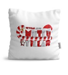 Kişiye Özel Mutlu Yıllar Saten Yastık - 5