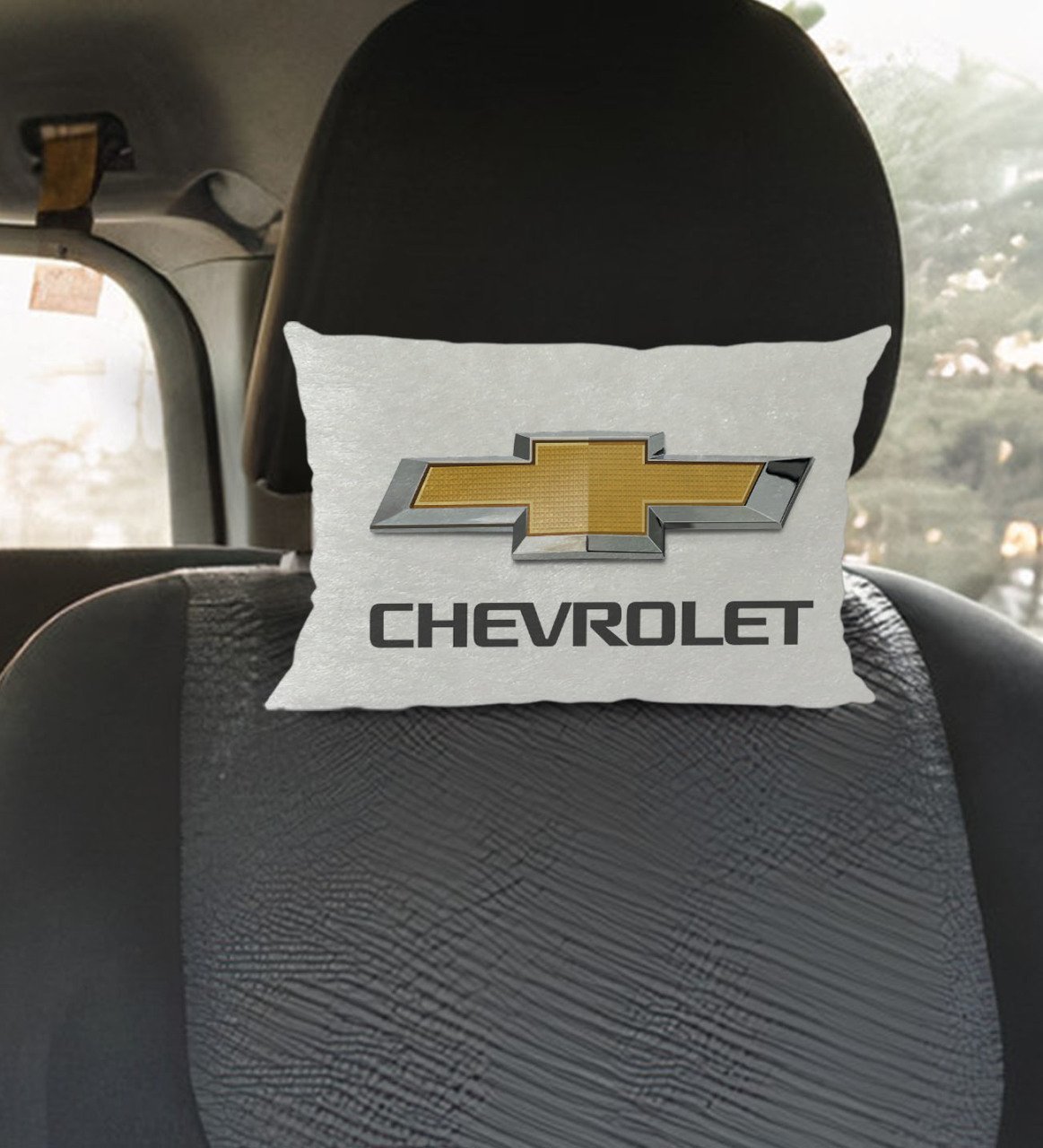 BK Gift Chevrolet Tasarımlı Dikdörtgen Araç Koltuk Yastığı-1