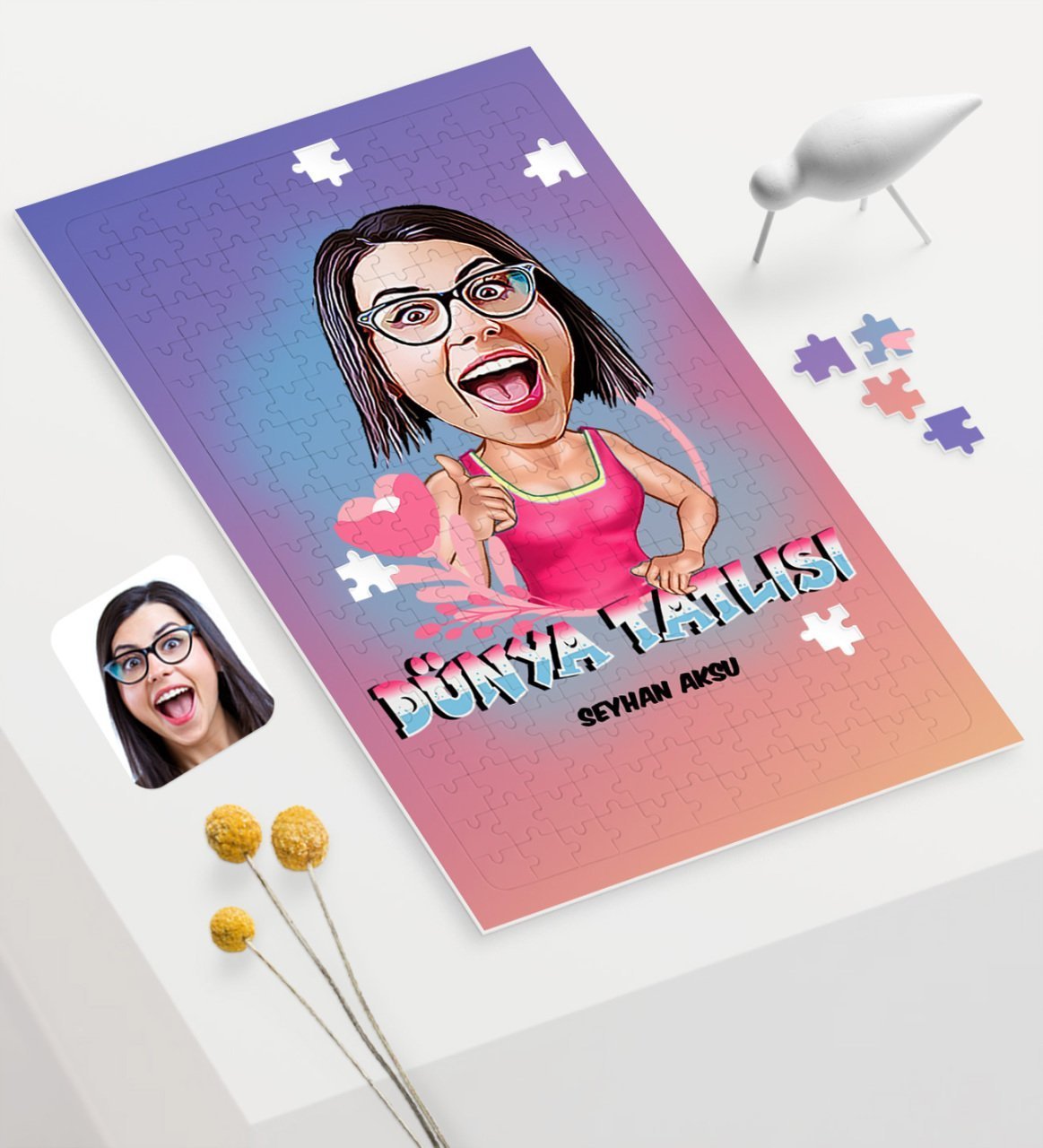 Kişiye Özel Dünya Tatlısı Karikatürlü 240 Parça A3 Puzzle - 1