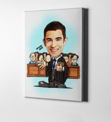 Kişiye Özel Bay Avukat Karikatür Kanvas Tablo (50 x 70 cm.) 2