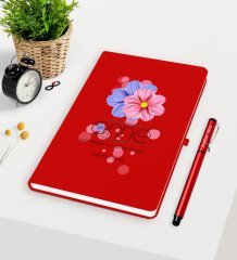 Kişiye Özel Anne Anlamı Kırmızı Defter Kalem Seti