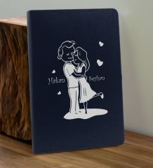 BK Gift Sevgiliye Özel İsimli Lacivert Defter ve Mavi Cam Matara Hediye Seti-5, Sevgiliye Hediye, Sevgililer Günü, Yeni İş Hediyesi