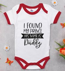 BK Kids His Name Is Daddy Tasarımlı Kırmızı Bebek Body Zıbın-1
