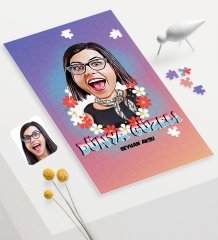 Kişiye Özel Dünya Güzeli Karikatürlü 240 Parça A3 Puzzle - 1