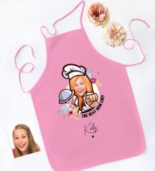 BK Gift Kişiye Özel Karikatürlü Anneler Günü Tasarımlı Pembe Mutfak Önlüğü, Aşçı Önlüğü, Şef Önlüğü, Anneye Hediye-10