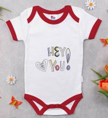 BK Kids Hey You Tasarımlı Kırmızı Bebek Body Zıbın-1