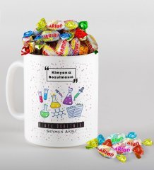 Kişiye Özel Kimya Öğretmeni Kupa ve Haribo Şeker Hediye Seti-4