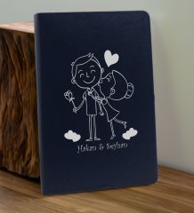 BK Gift Sevgiliye Özel İsimli Lacivert Defter ve Mavi Cam Matara Hediye Seti-4, Sevgiliye Hediye, Sevgililer Günü, Yeni İş Hediyesi