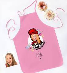 BK Gift Kişiye Özel Karikatürlü Anneler Günü Tasarımlı Pembe Mutfak Önlüğü, Aşçı Önlüğü, Şef Önlüğü, Anneye Hediye-8