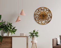 BK Gift Dekoratif 45cm Ahşap Duvar Saati-116